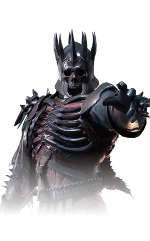 Official Witcher 3 Remastered character render of Eredin in dark skeletal armor.